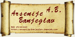 Arsenije Banjeglav vizit kartica